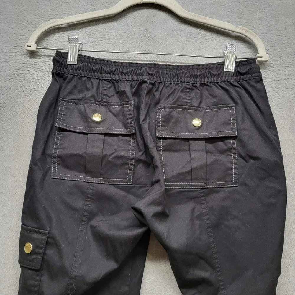 Jaanuu‎ Women Scrub Bottom L Black Cargo Button Zipper 25